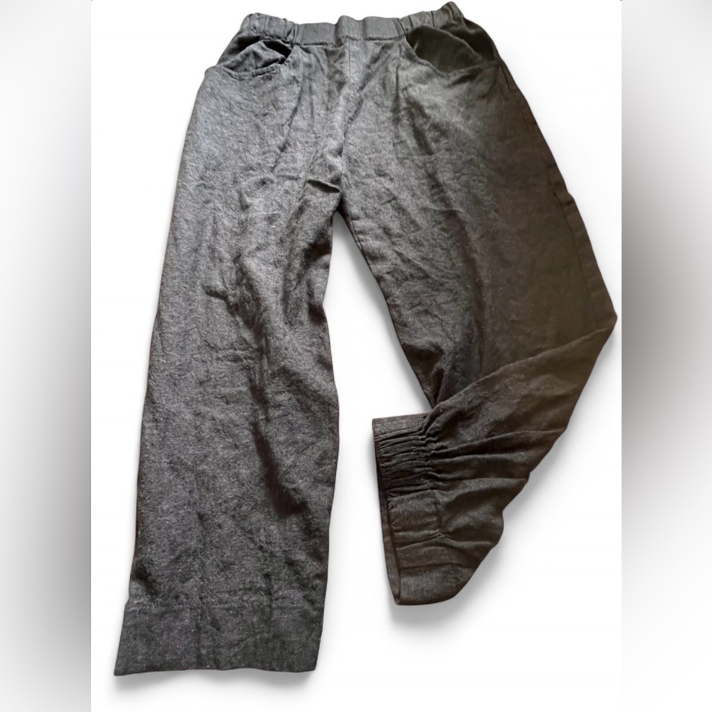 Rumi Murakami Hawaii Linen Rayon Jogger Pants S Charcoal